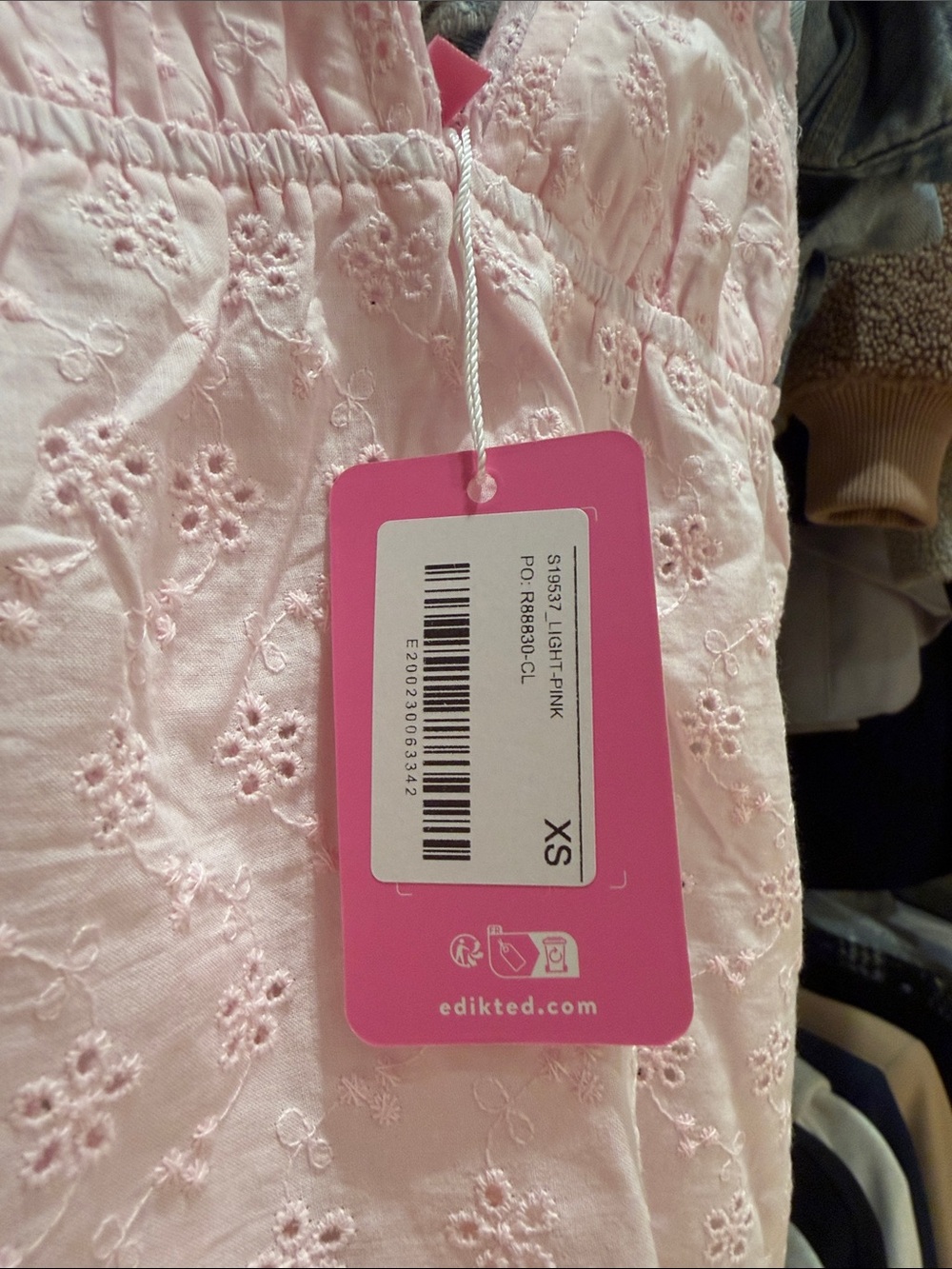 Edikted Pink Eyelet Lace Tank Cami - Picture 2 of 2